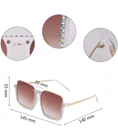Semi-rimless Fashion Sunglasses for Women - Delicate Square Glasses Matel Frame UV400 Protection - Brown - C818A4GR25L $17.15