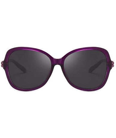 Oversized Round diamond-embellished sunglasses for ladies fashion Polarized Sunglasses - C - CQ18Q88UA6Q $22.49