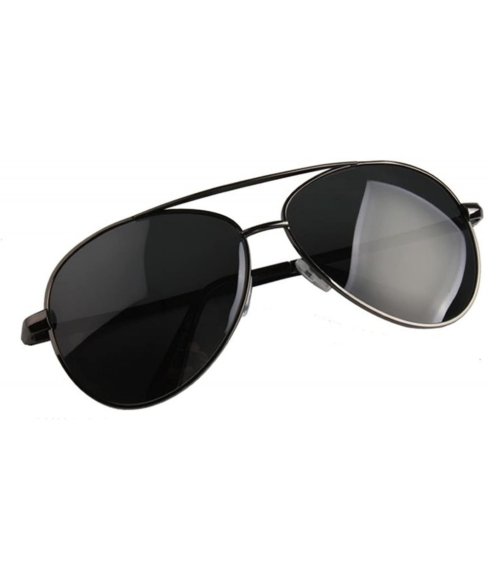 Aviator Men's sunglasses and flying glasses polarized tourism driving mirror driver type - Gun Gray - C612KFBF0EB $16.18