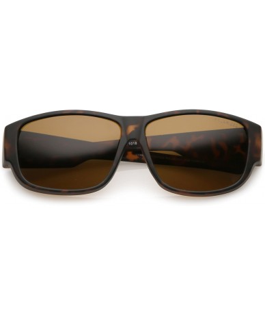 Wayfarer Thick Frame Wide Arms Square Polarized Lens Horn Rimmed Sunglasses 57mm - Matte Tortoise / Brown - CT184S4787R $21.59