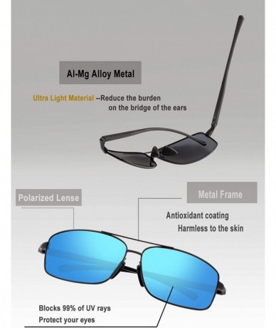 Aviator Sport Polarized Sunglasses For Men-Ultralight Rectangular Sunglasses Driving Fishing 100% UV Protection WP9006 - CI18...