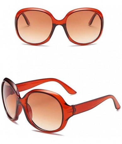Oval Oversize Sunglasses Lightweight Composite-UV400 Lens Oval Sunglasses - Brown - C21903Y2Q0I $9.27