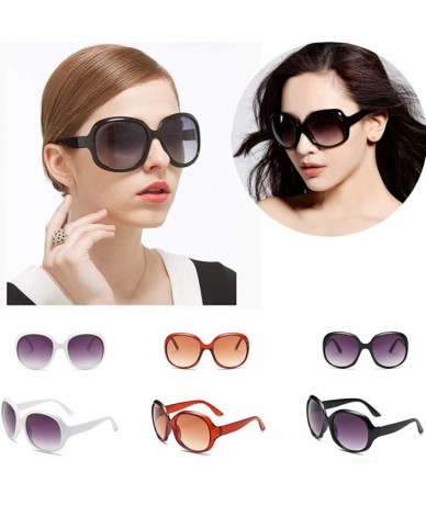 Oval Oversize Sunglasses Lightweight Composite-UV400 Lens Oval Sunglasses - Brown - C21903Y2Q0I $9.27