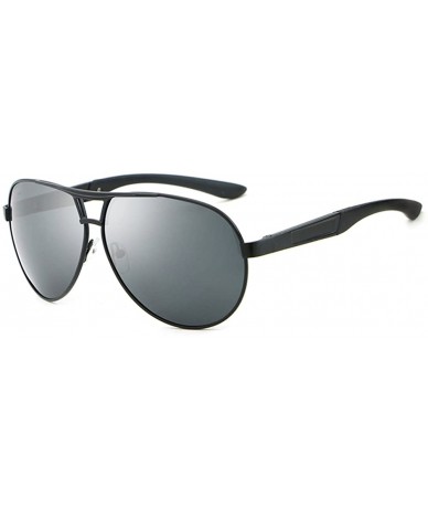 Oval Military Style Aviator Sunglasses for Adult Men Fashion UV 400 Sunglass - Black Black - CW18GM6Y5TN $13.66
