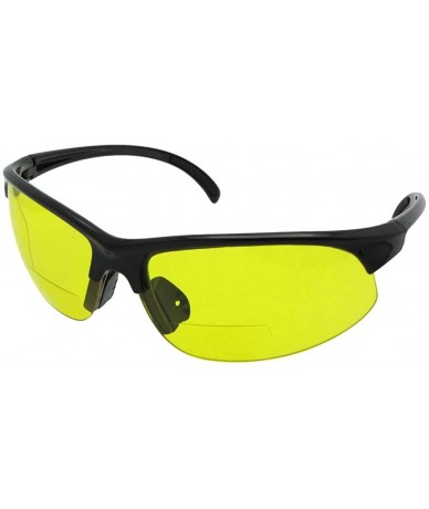 Semi-rimless Half Rim Sport Bifocal Sunglasses B33 - Shiny Black Frame-yellow Lenses - C41895UCYKN $15.90