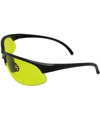Semi-rimless Half Rim Sport Bifocal Sunglasses B33 - Shiny Black Frame-yellow Lenses - C41895UCYKN $15.90