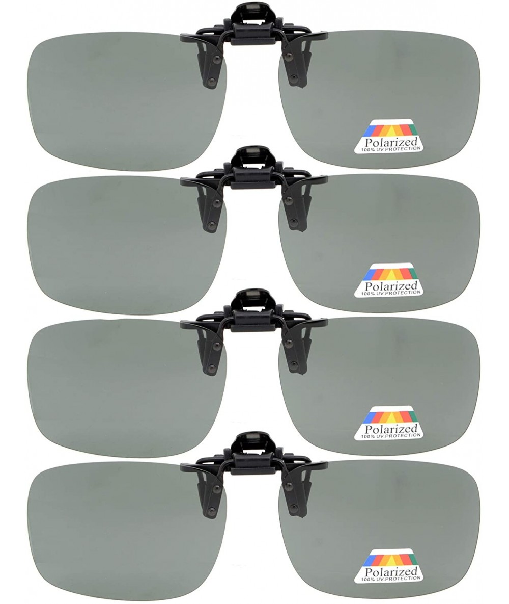 Wrap Flip-up Clip-on Sunglasses Polarized 2 5/16"x1 9/16" 3-Pack Metal Glasses Clip - 4pcs-g15 - C312O6349WK $13.21