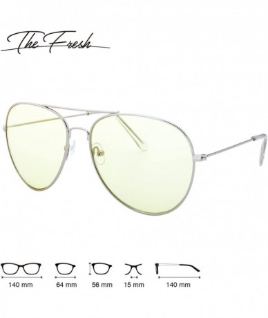 Round Classic Aviator Frame Light Color Lens XL Oversized Sunglasses Gift Box - 5-silver - CC18670DZ7G $21.75