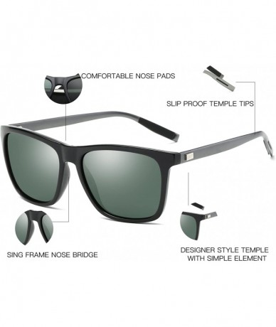 Oversized Unisex Polarized Sunglasses Square UV400 Brand Designer Sun glasses - CB180K4QX34 $14.08