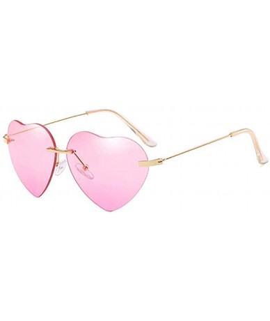 Square Hiking New Retro Love Ocean Piece Sunglasses Street Beat Peach Heart Shaped Sunglasses - Multicolor-d - CE18T48QWGR $7.74