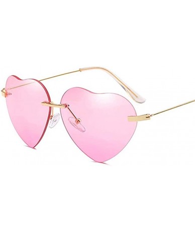 Square Hiking New Retro Love Ocean Piece Sunglasses Street Beat Peach Heart Shaped Sunglasses - Multicolor-d - CE18T48QWGR $7.74