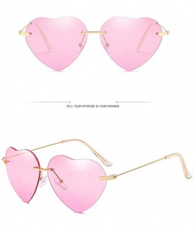 Square Hiking New Retro Love Ocean Piece Sunglasses Street Beat Peach Heart Shaped Sunglasses - Multicolor-d - CE18T48QWGR $7.74