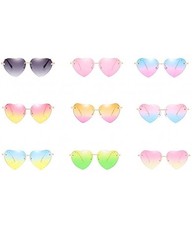 Square Hiking New Retro Love Ocean Piece Sunglasses Street Beat Peach Heart Shaped Sunglasses - Multicolor-d - CE18T48QWGR $7.74