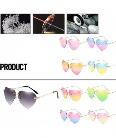 Square Hiking New Retro Love Ocean Piece Sunglasses Street Beat Peach Heart Shaped Sunglasses - Multicolor-d - CE18T48QWGR $7.74