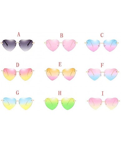 Square Hiking New Retro Love Ocean Piece Sunglasses Street Beat Peach Heart Shaped Sunglasses - Multicolor-d - CE18T48QWGR $7.74