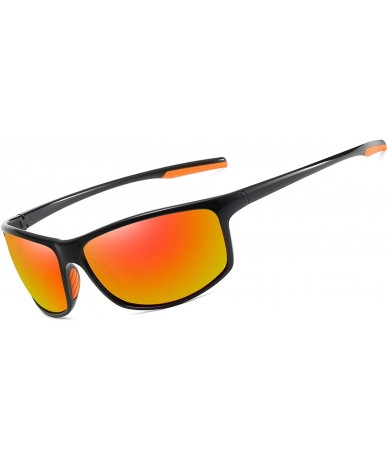 Sport Men Sport Sunglasses Baseball Polarized TR90 Frame Eyewear for Driving Fishing Golf UV400 Protection - Black Red - CJ19...