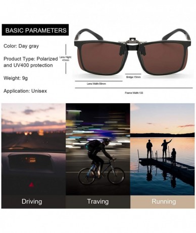 Rimless 2 PACK Unisex Polarized Clip-on Sunglasses over Prescription Glasses- Flip Up Rimless lens for Driving Fishing - CH19...