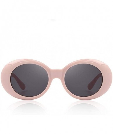 Aviator Fashion Oval Women Sunglasses Brand Designer Sunglasses S6124 C01 Black - C05 Blue - C618XEC4C5O $10.38
