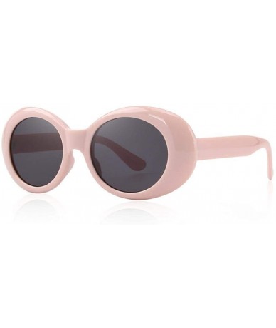 Aviator Fashion Oval Women Sunglasses Brand Designer Sunglasses S6124 C01 Black - C05 Blue - C618XEC4C5O $10.38