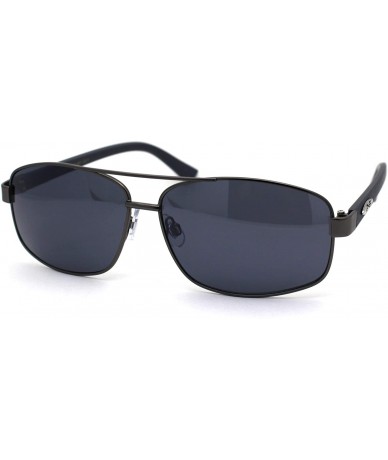 Rectangular Xloop Mens Metal Rim Narrow Rectangular Pilots Sunglasses - Gunmetal Matte Grey - CX1966NG9A3 $13.80