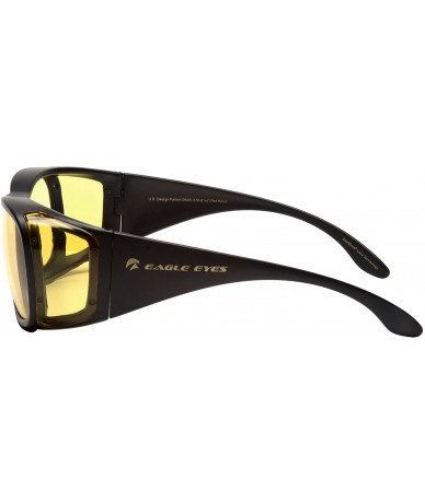 Sport NIGHT-LITE FitOns Night Driving Glasses with Anti Reflective Coating - Black - C6126081SDP $49.73