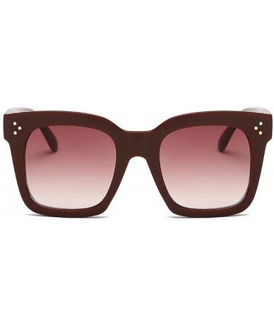 Aviator Top Eyewear Lunette Femme Women Luxury Brand Sunglasses Women Rivet Sun Glasse UV400 - Wine Red - CD18WD79MRS $23.00