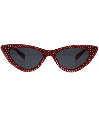 Cat Eye Womens Bling Engrave Gothic Plastic Cat Eye Plastic Sunglasses - Red Black - CH18GL98RSH $11.35
