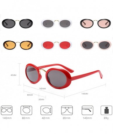 Oversized Eyewear Oval Retro Vintage Sunglasses Clout Goggles Fashion Shades - C1 - C818CIDCHW9 $37.58