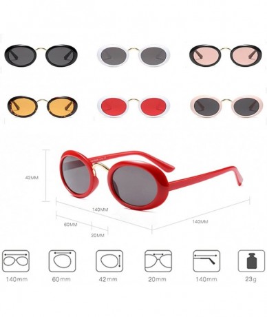 Oversized Eyewear Oval Retro Vintage Sunglasses Clout Goggles Fashion Shades - C1 - C818CIDCHW9 $21.84