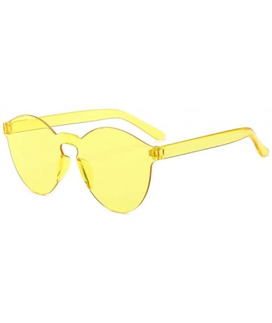 Oval New piece piece sunglasses - candy-colored ocean piece - male sunglasses - ladies fashion sunglasses-Yellow - CB1983CGQY...
