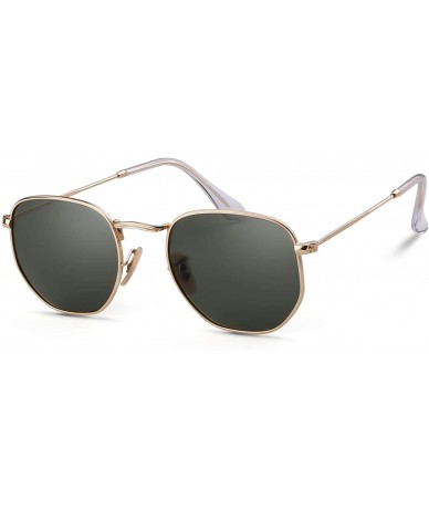 Oversized Men Women Polarized Sunglasses Small Square Hexagonal Polygon Sun Glasses - Polarized Grey Lens - CQ18HYE0CCK $24.89
