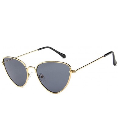 Square MOD-Style Cat eye Series Sunglasses Full Metal Frame Retro Style Gray - CZ189T246EM $41.47