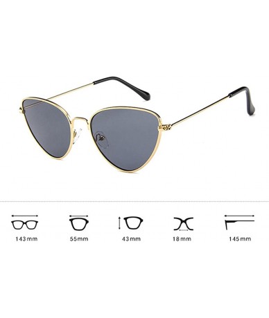 Square MOD-Style Cat eye Series Sunglasses Full Metal Frame Retro Style Gray - CZ189T246EM $19.32