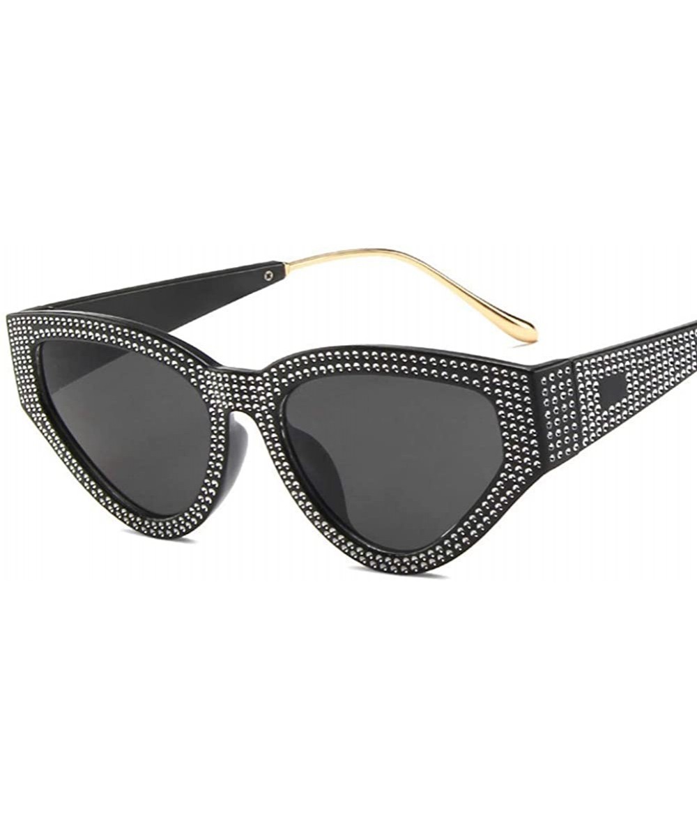 Oval Fashion Diamond Sunglasses Unisex-Shade Glasses Cat Eye Mirror Lens-Sturdy Frame - A - C81905Z2GW2 $36.40