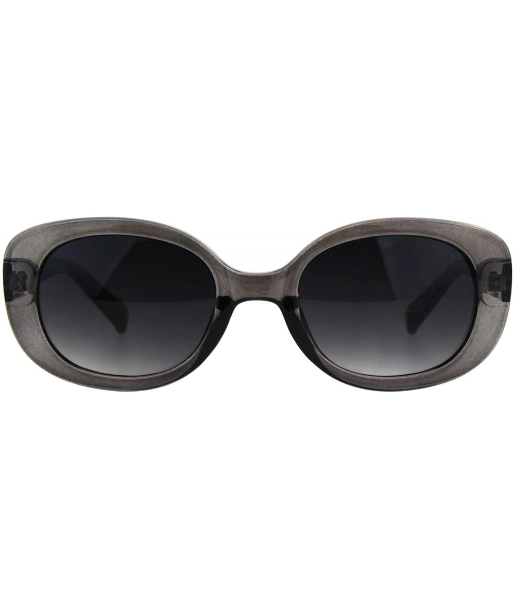 Rectangular Womens Rectangular Mod Designer Plastic Fashion Sunglasses - Grey Smoke - CP189U5OU9L $9.23