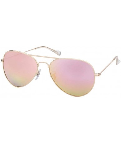 Oversized Pinglas Retro Sunglasses Women Polarized Blue Metal Frame Gradient Mirror Green - Pink - CD18YNDE0HK $10.80