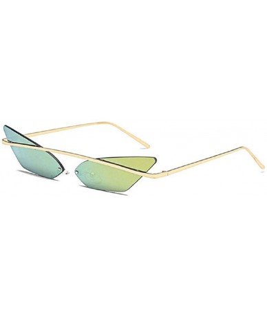 Square Vintage Cat Eye Sunglasses Small Metal Frame Candy Colors Glasses - D - CX18RUK9S47 $8.16