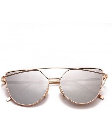 Oval fashion sunglasses unisex metal frame sunglasses uv400 protection sunglasses - Golden Frame/Mercury Piece - CE12N35Y7WJ ...
