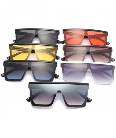 Square Women Oversized Square Sunglasses Fashion Men Vintage Big Frame Eyewear Outdoor Oculos UV400 - C1 Black.graublue - CY1...