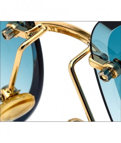 Aviator Frameless big frame trimmed sunglasses- ladies fashion 2019 new - D - CA18S6QOHR5 $39.57