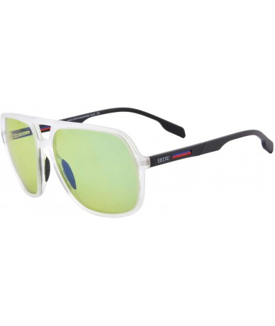 Oversized Lightweight Sunglasses Polarizing Women SH2002 - Transparent Frame - CM193UZ5E84 $20.68