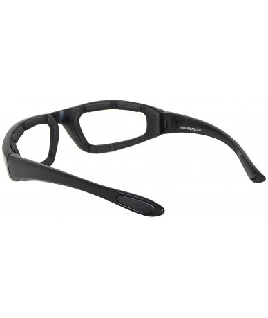 Goggle Motorcycle Padded Foam Glasses Smoke Mirror Clear Lens - Blk_cler - CB12NYLPZVY $8.15