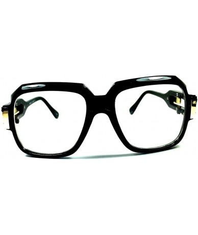 Oversized Gazelle Cosa Nostra Sunglasses w/Clear Lenses - Black & Gold Frame - CM17YCGIOQG $8.87