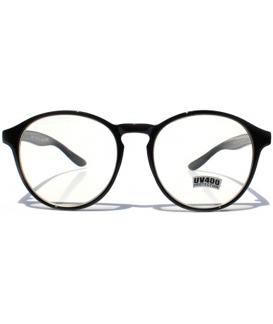 Round SIMPLE Korean Style K-POP Round Fashion Glasses - Gloss Black - CU18Z9UHD3S $29.74
