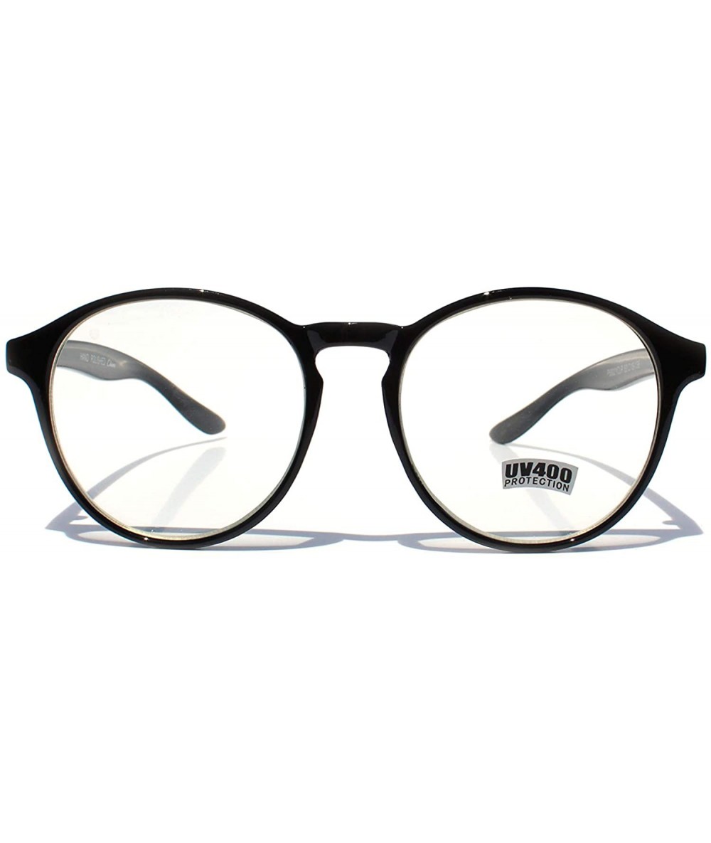 Round SIMPLE Korean Style K-POP Round Fashion Glasses - Gloss Black - CU18Z9UHD3S $20.10