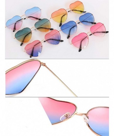 Goggle Women's Metal Frame Mirrorred Cupid Heartshaped Sunglasses - Gold Lens/Pink Frame - CP18WRI25ZY $8.29