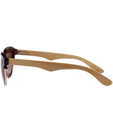Oval Real Wood Polarized Sunglasses - CN18SM9OO7C $21.19