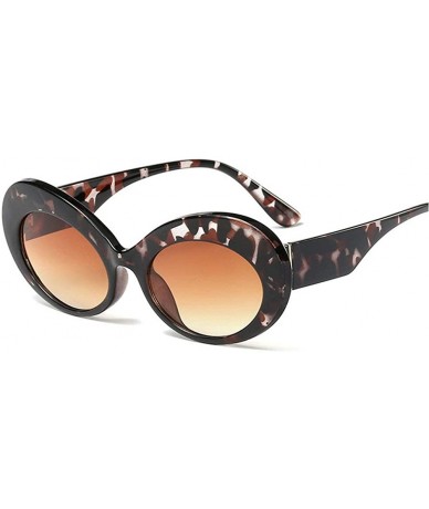 Oval Fashion New Men Cat Glasses Personality Small Frame Sunglasses Vintage Lady Oval Sun Glasses UV400 - Leopard - CW18QSOLX...