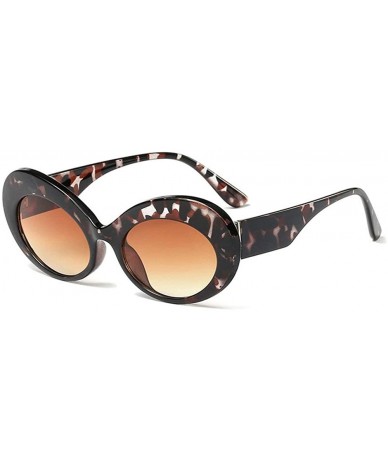 Oval Fashion New Men Cat Glasses Personality Small Frame Sunglasses Vintage Lady Oval Sun Glasses UV400 - Leopard - CW18QSOLX...