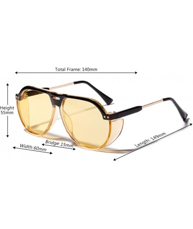 Oval Fashion Men's and Women's Resin lens Candy Colors Sunglasses UV400 - Yellow - CW18NEZZWX2 $12.14